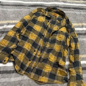 Yellow Plaid Cozy/Baggy Button Down